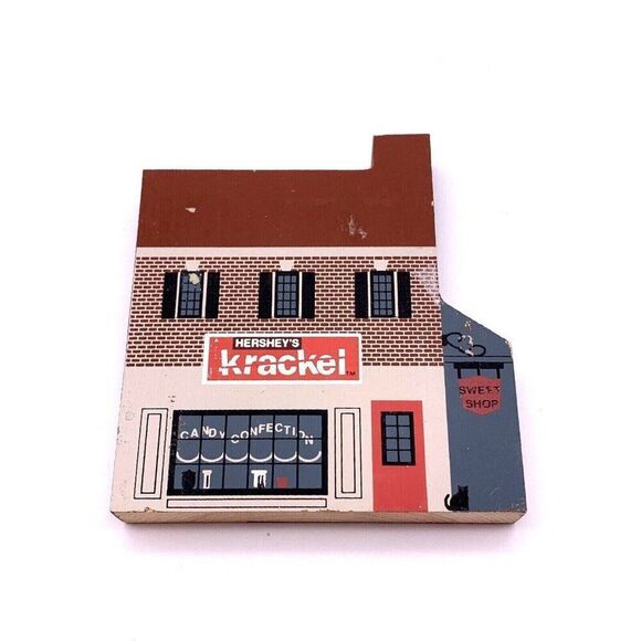 1992 Cats Meow Village Hersheys Krackel Sweet Shop Shelf Sitter - Picture 1 of 8